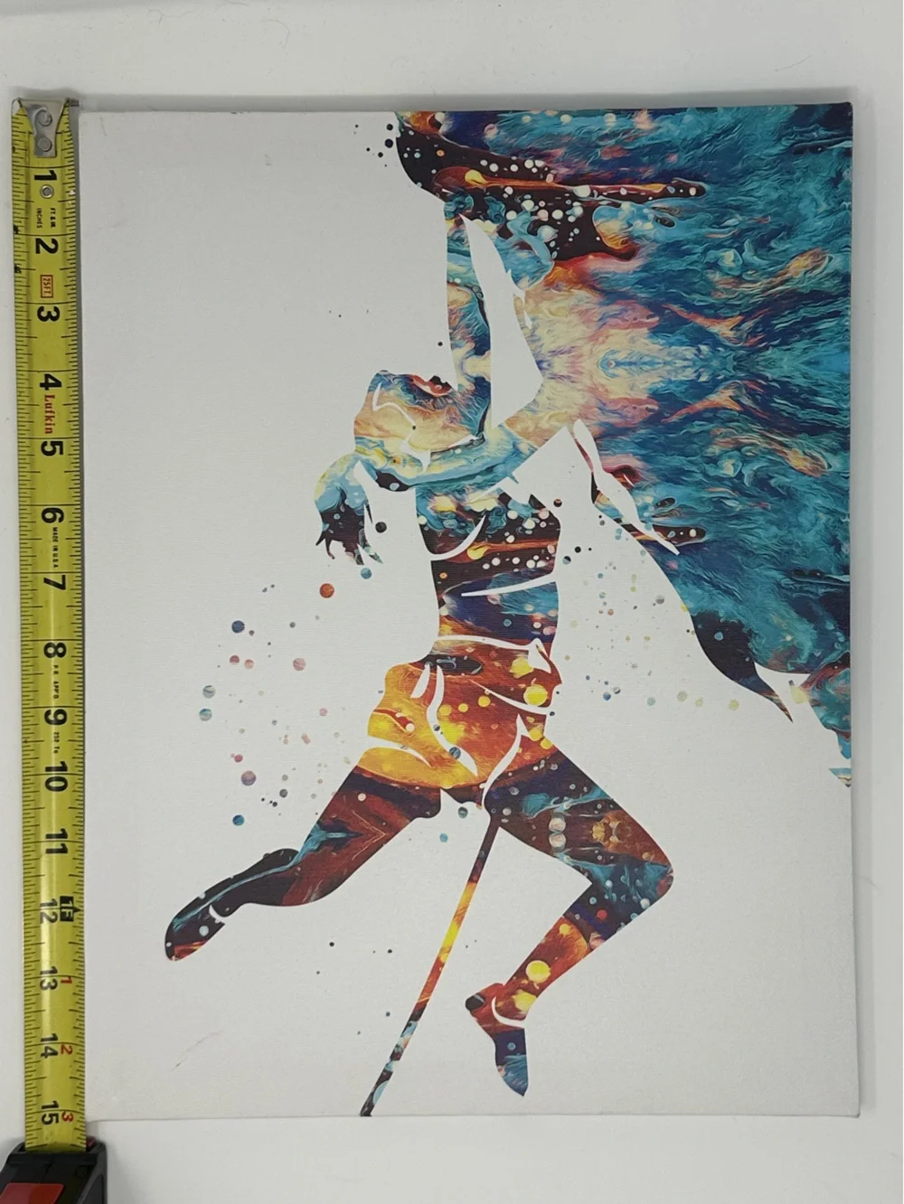 Wall art - canvas wall art - Watercolor look - Colorful rock climbing girl 12x15